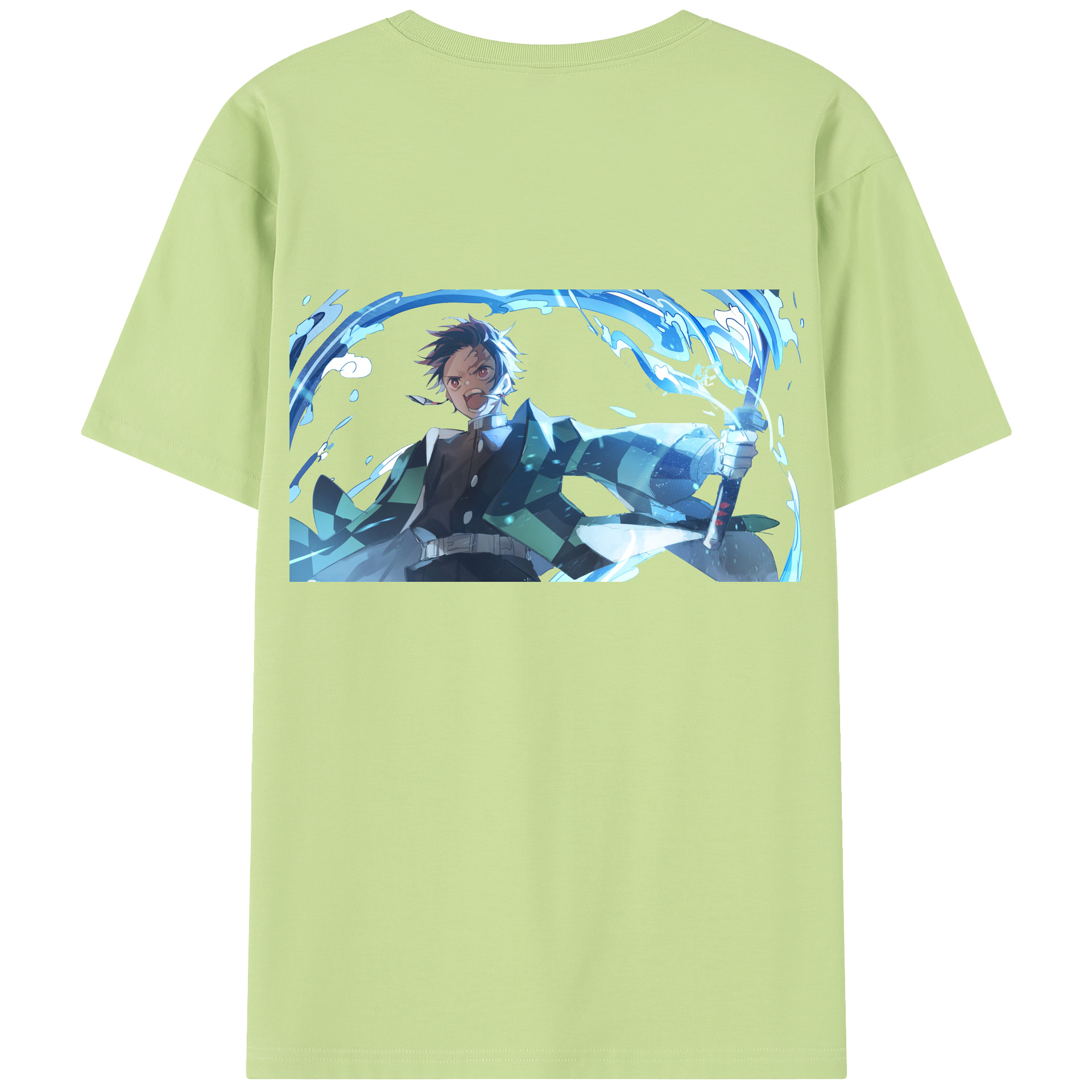 （画像用） 鬼滅の刃 竈門 炭治郎／かまど たんじろう Kamado Tanjirou 綿100％半袖Tシャツ（背面プリント）